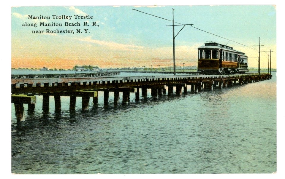 Manitou Trolley Trestle along Manitou Beach R. R., near Rochester, N. Y