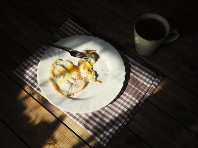 Fried egg coffee photo