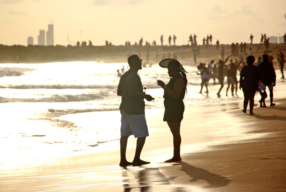 Sea man woman photo