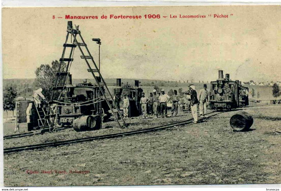 Manoevres de Fortresse 1906 - Les Locomotives 'Pechot' (Cliche Henri Viard)
