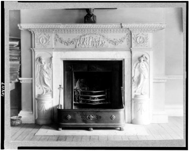 Mantle and fireplace in parlor, Octagon House, Washington, D.C. LCCN91783913