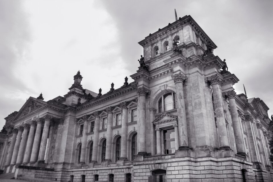 Black and white berlin building