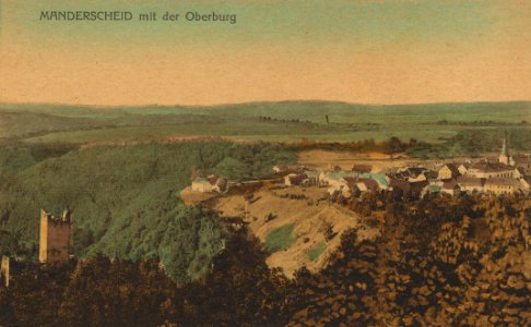 Manderscheid, Rheinland-Pfalz - Stadtansicht mit Oberburg (Zeno Ansichtskarten)