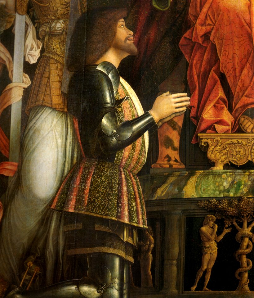 Mantegna, madonna della vittoria, dettaglio 04, francesco Gonzaga