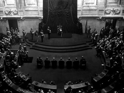 Manuel II of Portugal delivering the crown speech at the opening of the Parliament