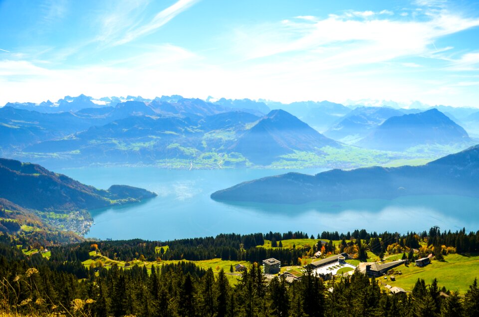 Lake lucerne region mountain panorama nature