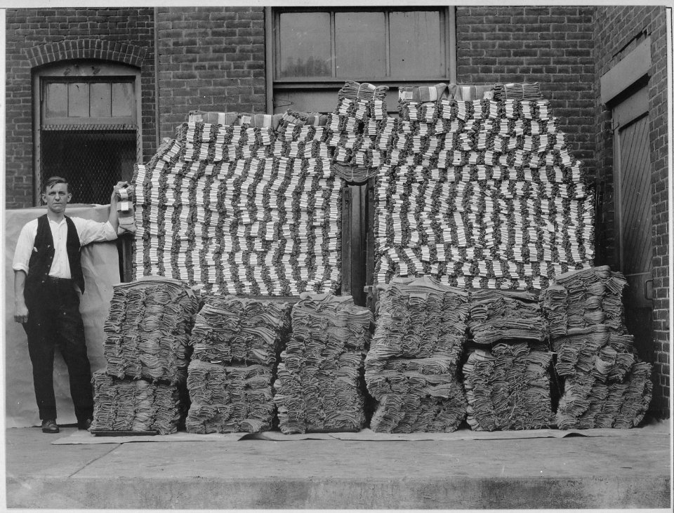 Manufacturing heavy wool socks for the Government at Chipman Knitting Mills, Easton, Pennsylvania. The finished product, - NARA - 533658