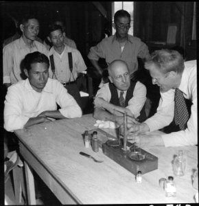 Manzanar Relocation Center, Manzanar, California. Doctor Robert Emerson, bio-chemist and botanist f . . . - NARA - 538036