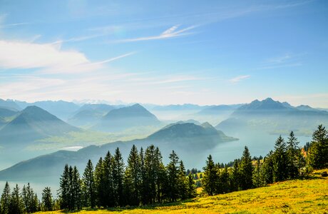 Lake lucerne region vouch stock mountain panorama photo
