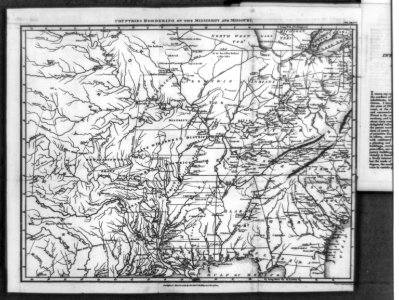 Map of countries bordering on the Mississippi and Missouri, in Henry Rowe Schoolcraft, Journal of a tour...of Missouri, London, Printed for Sir R. Philips & Co., 1821 LCCN2005692032