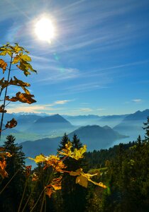 Stanserhorn lake lucerne region mist photo