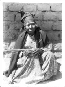 Maria Antonia, a Coahuilla Indian basket maker, at work, California, ca.1899 (CHS-4748)