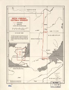 Map of British Honduras-Guatemala boundary