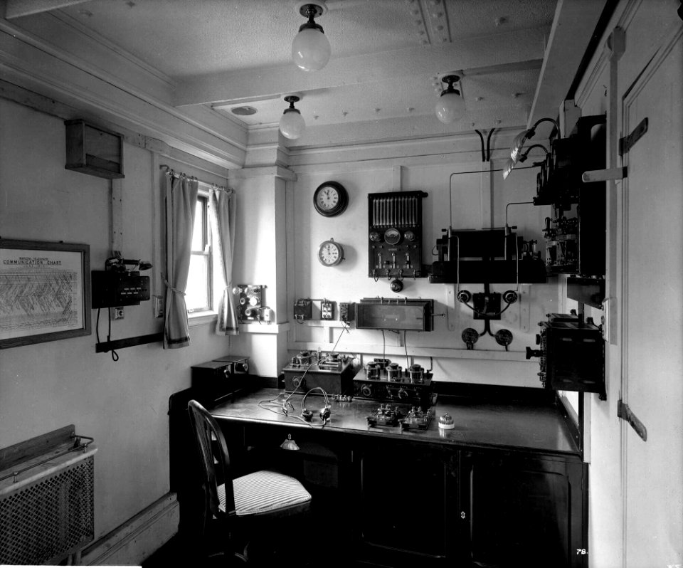 Marconi Room on the 'Aquitania' (1914) RMG G10863