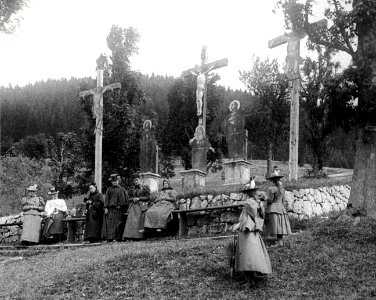 Mariazell - Kreuzigungsgruppe Kalvarienberg - 1898 photo