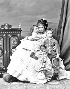 Maria Teresa of Portugal with her two stepchildren Ferdinand Karl and Margareta Sophie photo