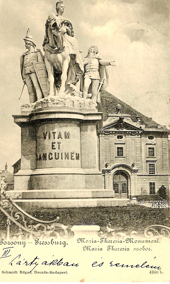 Maria Theresia Denkmal in Preßburg zu Beginn des 20. Jahrhunderts
