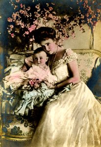 Marie Gabrielle, Princess of Bavaria with her eldest son Luitpold