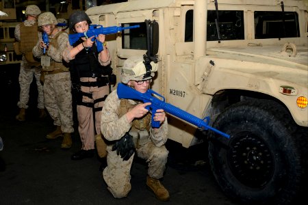 Marines conduct training aboard USS Mesa Verde 140315-N-HB951-053