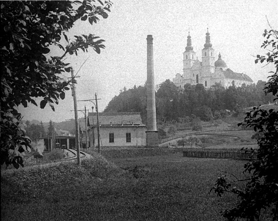 Mariatrost - Bahnhof mit Wallfahrtskirche - 1898
