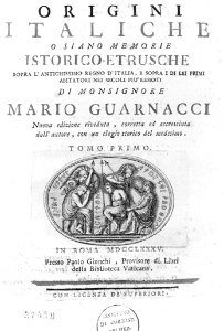 Mario Guarnacci Origini Italiche