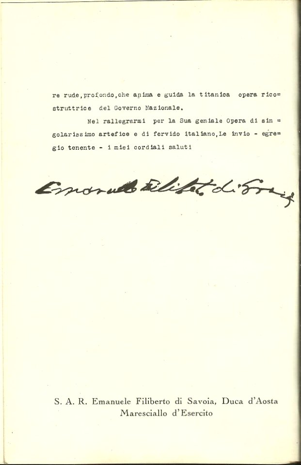 Mario Palanti - L'eternale mole littoria 1926 - lettera duca aosta2