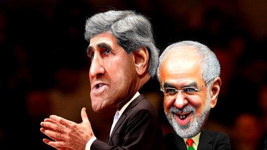 Mohammad Javad Zarif and John Kerry - Caricatures (16825509858) photo