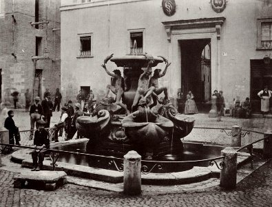 Molins, Pompeo - Die Piazza Mattei mit der Fontana delle Tartarughe (Zeno Fotografie)
