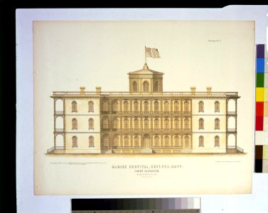 Marine Hospital, Chelsea, Mass. Front Elevation, drawing no. 5 LCCN2005689185