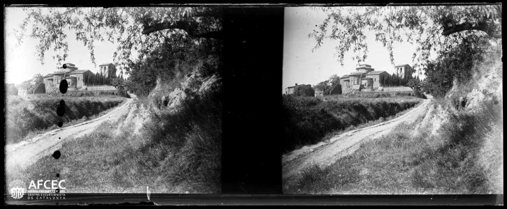 Monestir de Sant Miquel de Cruïlles, vista des del camí