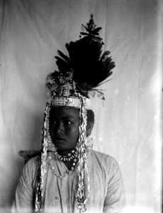 Mongondouflicka fr. Boioa besar. Med fjäderkrona. Modajag. Indonesien - SMVK - 022197