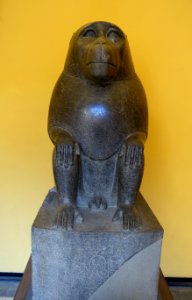 Monkey, MC inv. 26, Egyptian, 30th dynasty, 359-341 BC, granite, view 1 - Musei Capitolini - Rome, Italy - DSC06198