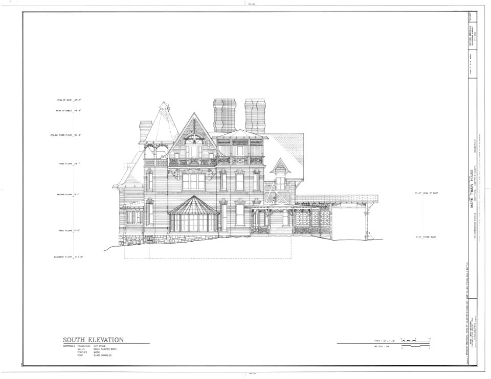 Mark Twain House - HABS drawing 00011a