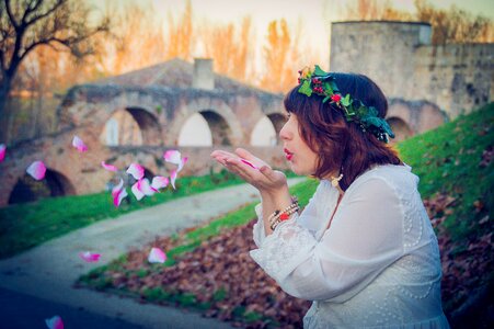 Woman flower crown