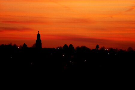 Evening silhouette backlit