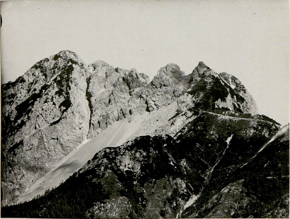 Montasch, Köpfach und Mittagskofel von dem kl. Nabois ¤ 1725 V. Teilbild (BildID 15516976)