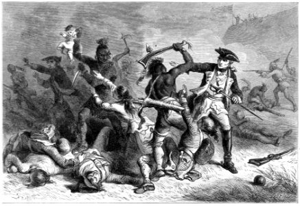 Montcalm trying to stop the massacre