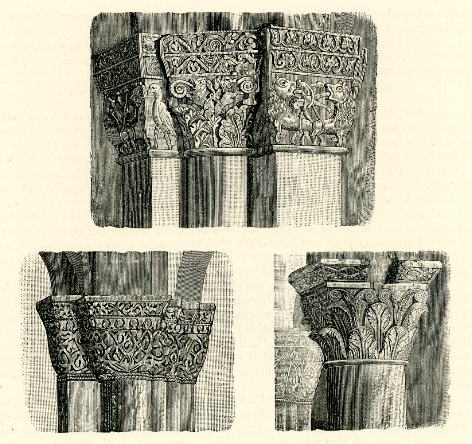 Montefiascone capitelli cristiani nella chiesa di San Flaviano