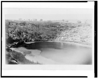 Montezuma's Well, Beaver Creek, Arizona. Cliff-dwellings in the vertical wall. August, 1887 LCCN95505989
