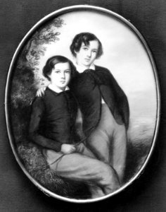 Miniature by unknown artist showing two brothers, James McNeill Whistler, 15 years old, and William Whistler, 13 years old LCCN93506146 (cropped)