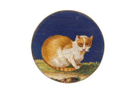 Miniatyrmosaik med katt, från 1790-1830 cirka - Skoklosters slott - 93217