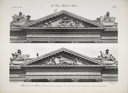 Ministère de la Marine. Frontons des deux avant-corps (jlpw15 0729)