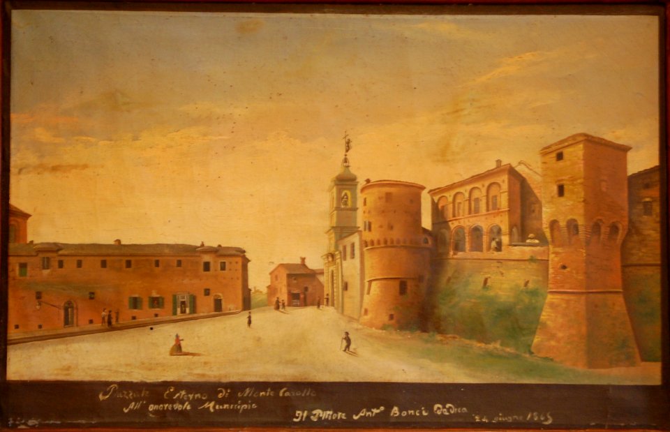 Montecarotto, Veduta della piazza esterna Antonio Bocci 1865