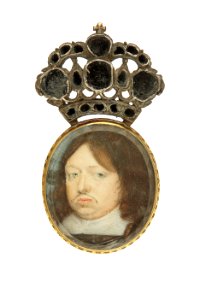 Miniatyrporträtt Karl X Gustav från 1650 cirka - Livrustkammaren - 97890