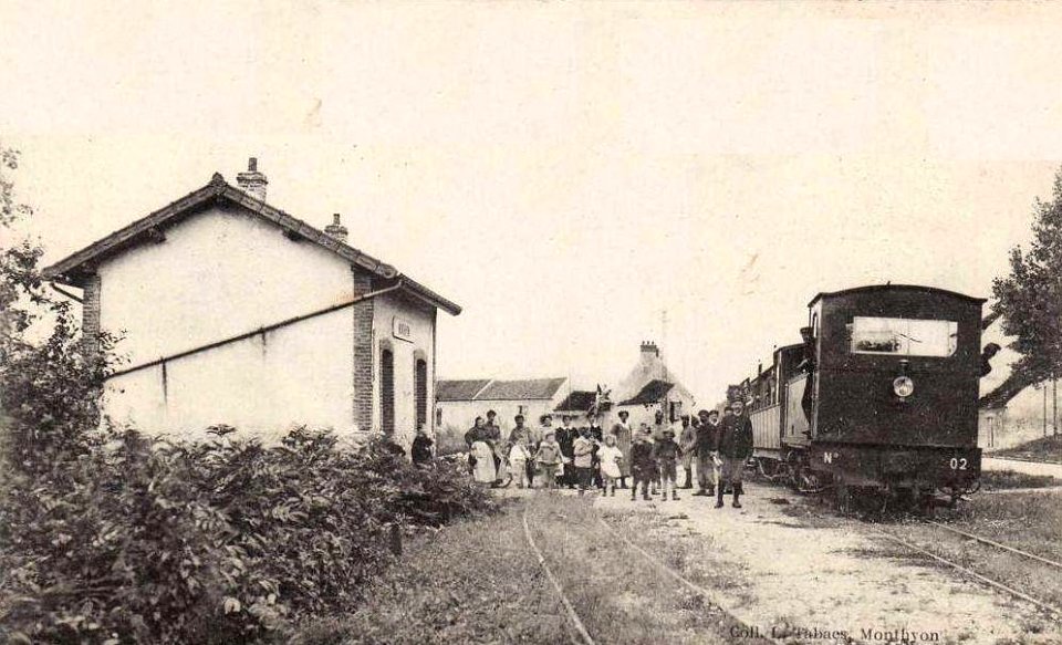 Monthyon (77), gare du tramway de Meaux à Dammartin vers 1912-13