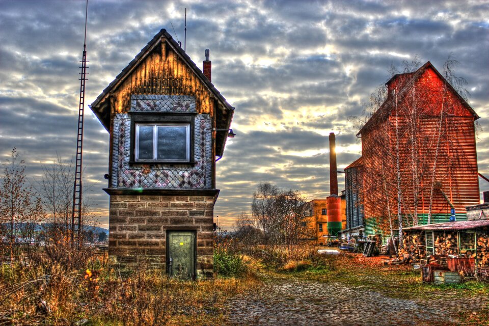Railway old signal box railway station