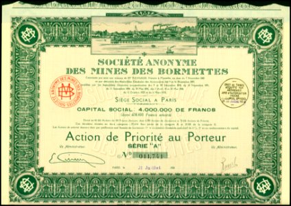 Mines des Bormettes 1924