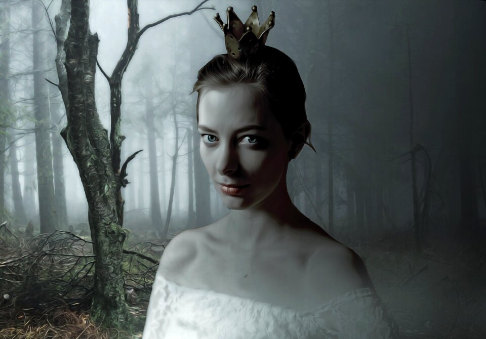 Deep deep dark forest portrait