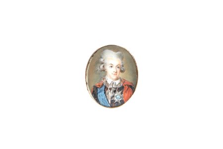 Miniatyrporträtt från 1786 av Gustav III klädd i den svenska dräkten - Skoklosters slott - 93220