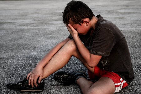 Suffering boy child